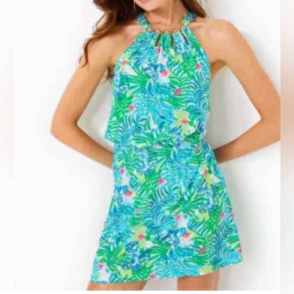 🦩🌴Lilly Pulitzer Shirelle skirted Romper Multi Via Parigi🌴🦩 - Picture 1 of 12